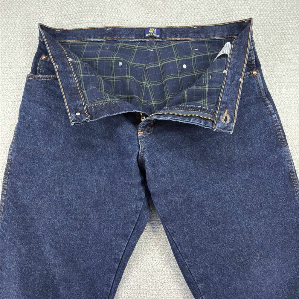 Wrangler 47MWZ Flannel Lined Jeans Men's‎ 38x30 Regular Fit Cowboy Cut Dark Wash